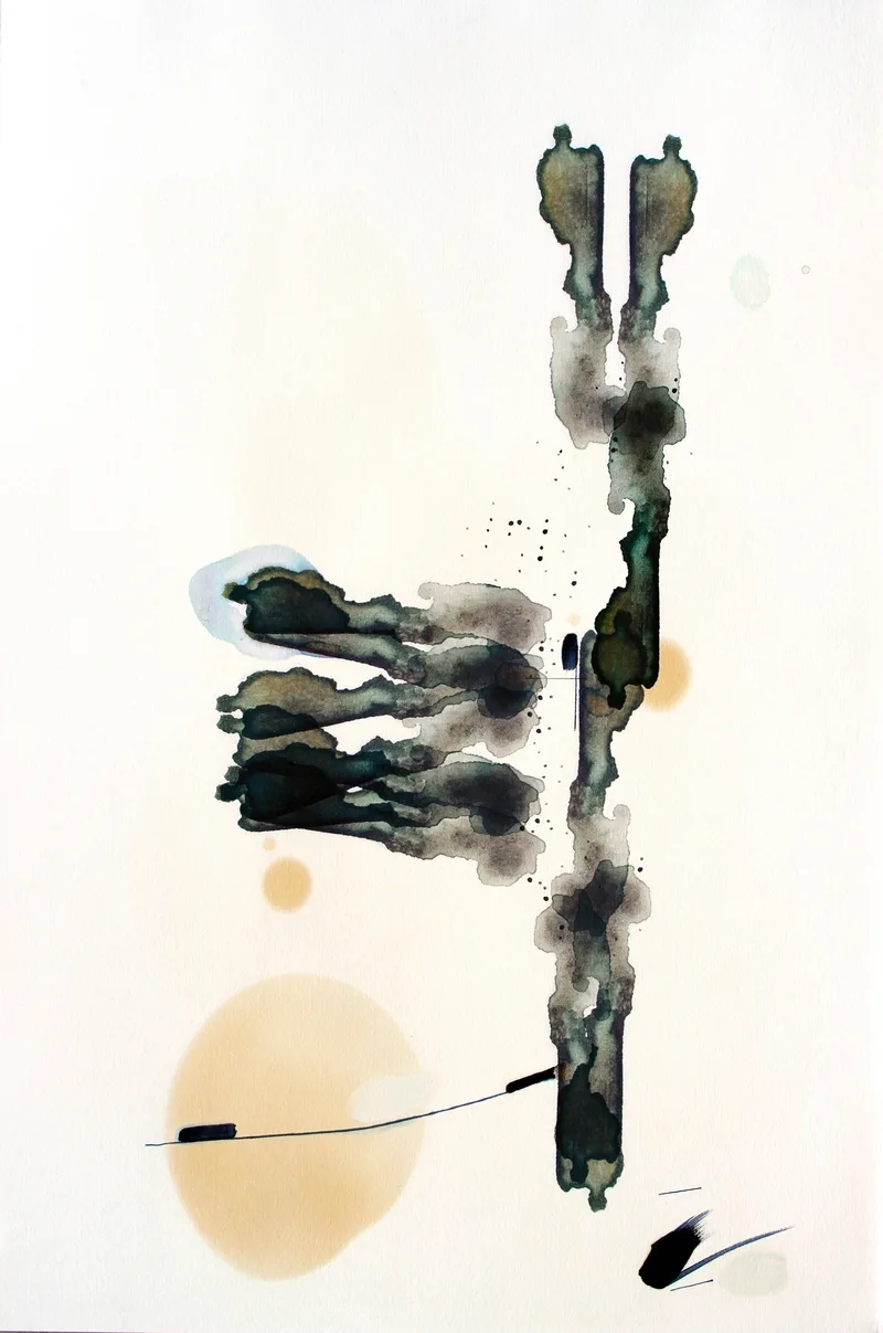 Johannes Heuer, Wobei?, Aquarell, Inkjet, Öl