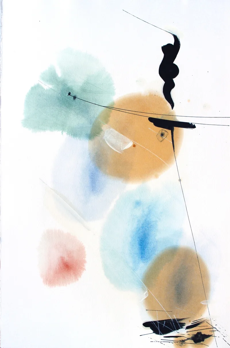 Johannes Heuer, Wonach?, Aquarell, Inkjet, Öl