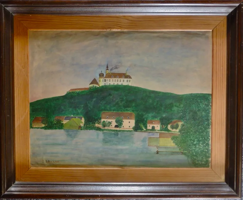 J. Schönb, An der Donau 2, Öl auf Leinwand