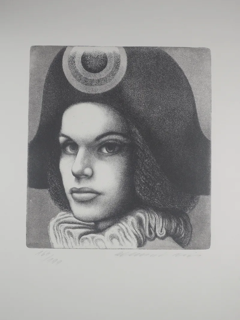 Helmut Kies, Harlekinkopf, Radierung