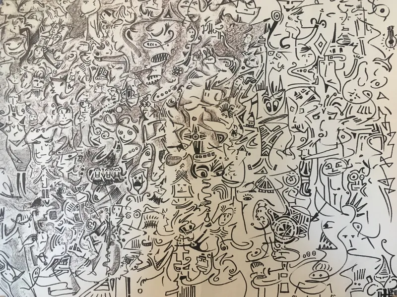 Dimitri Holzinger, Ghosts, Bleistift auf Papier