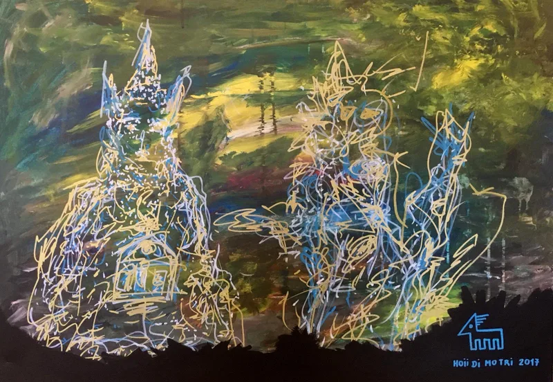 Dimitri Holzinger, Meditation, Acryl auf Leinwand