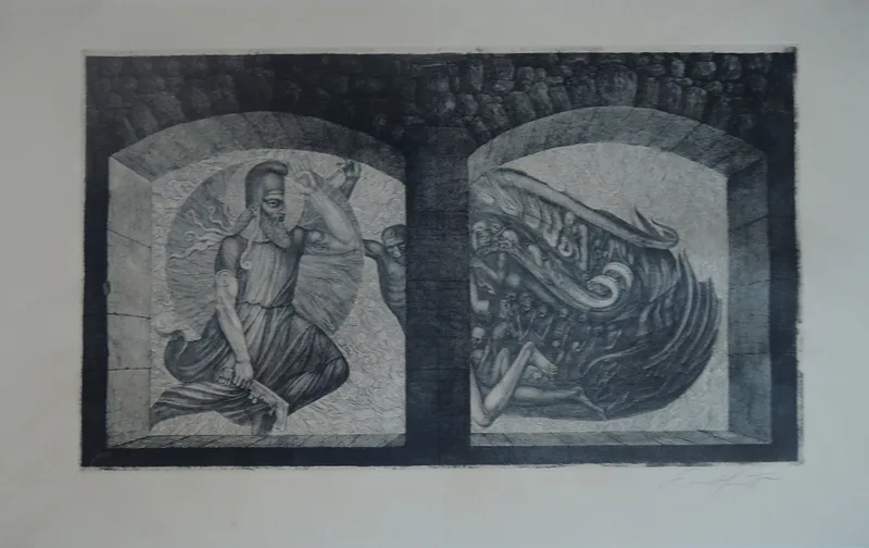 Ernst Fuchs, O.T., Radierung