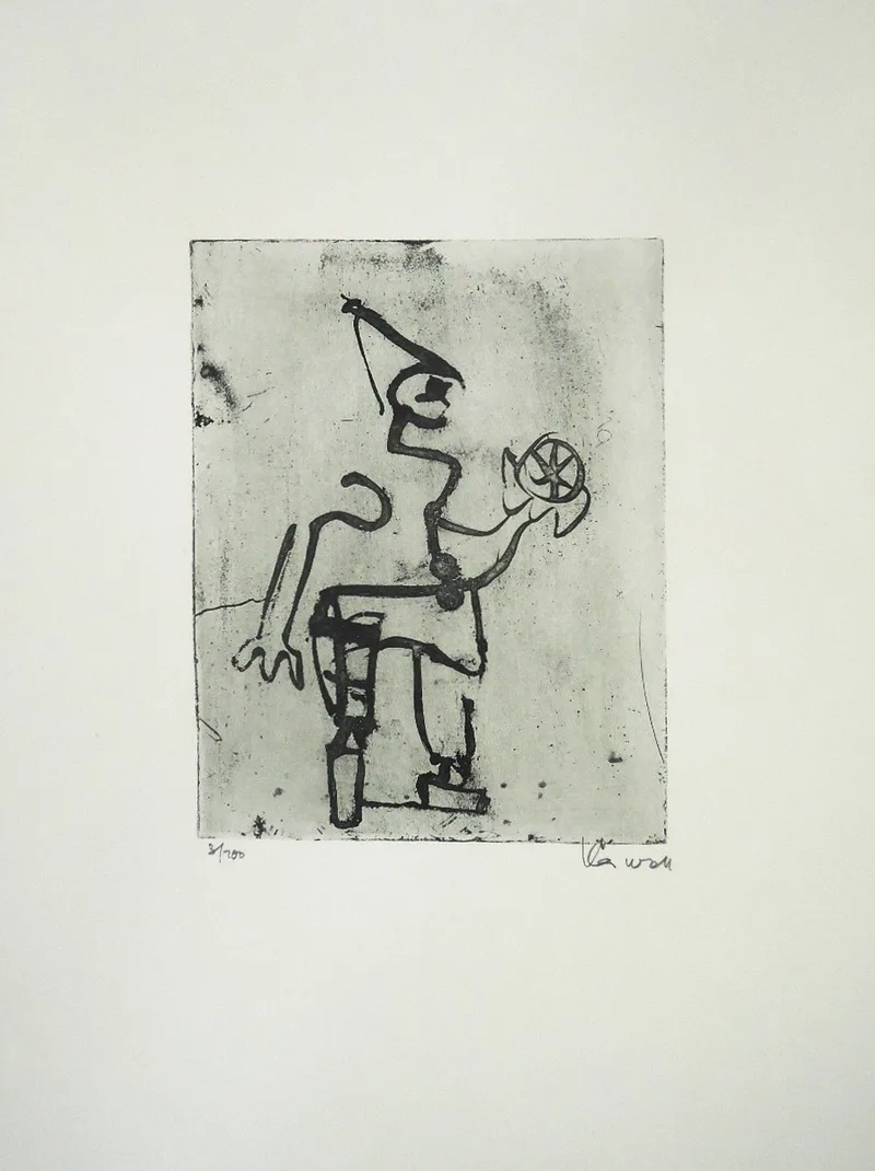 Carl-Anton Wolf, Harlekin, Radierung