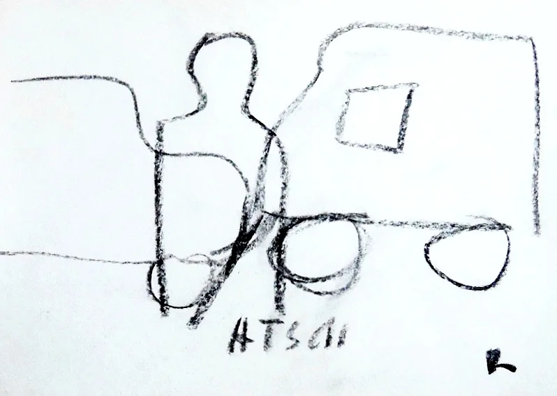 Hartmut Ritzerfeld, Ätsch, Charcoal drawing