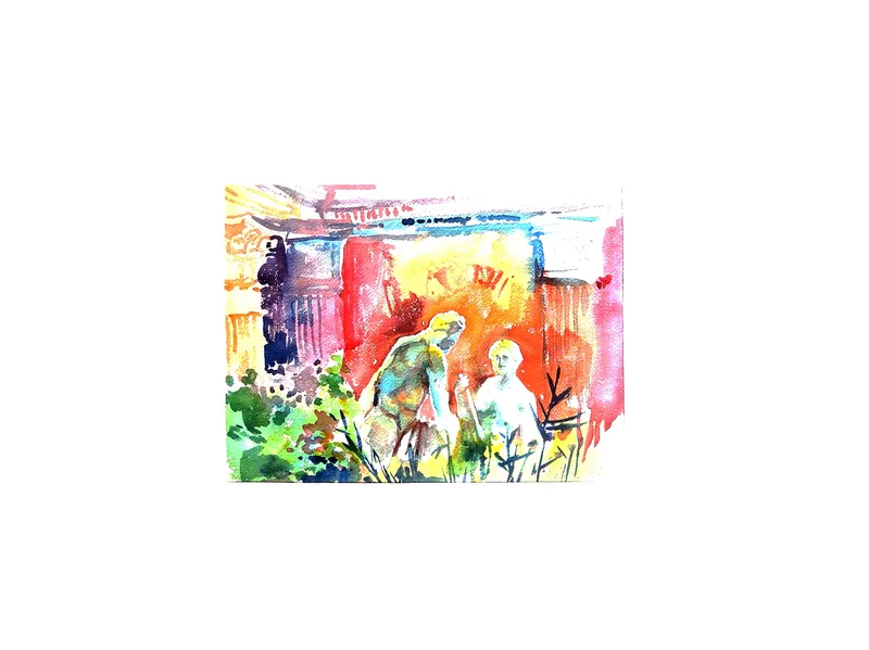 Kurt Panzenberger, Römische Ruine Schloss Schönbrunn/Wien, Aquarell