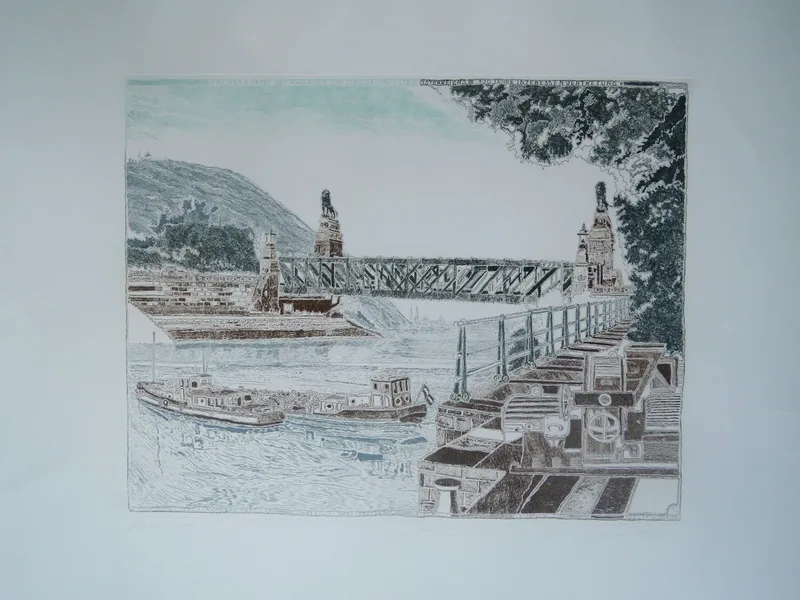 Hermann Härtel, Donau Wien-Nussdorf, Druck von Maly und Lauterbach