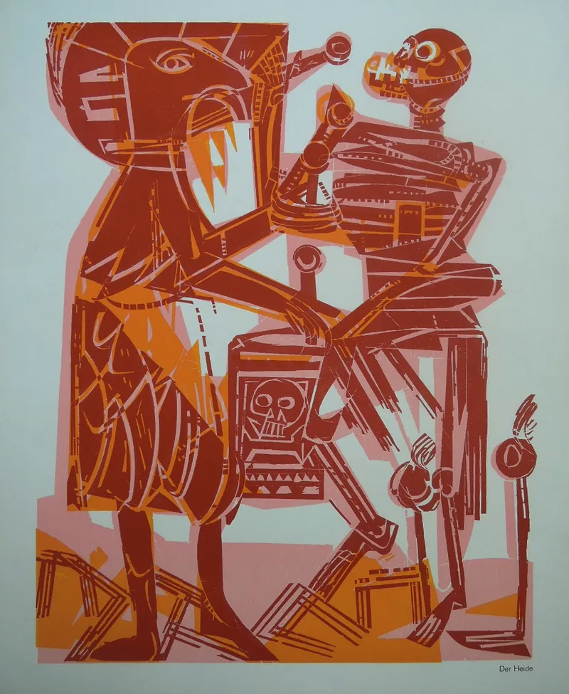 Hap Grieshaber, Der Heide, Kunstdruck