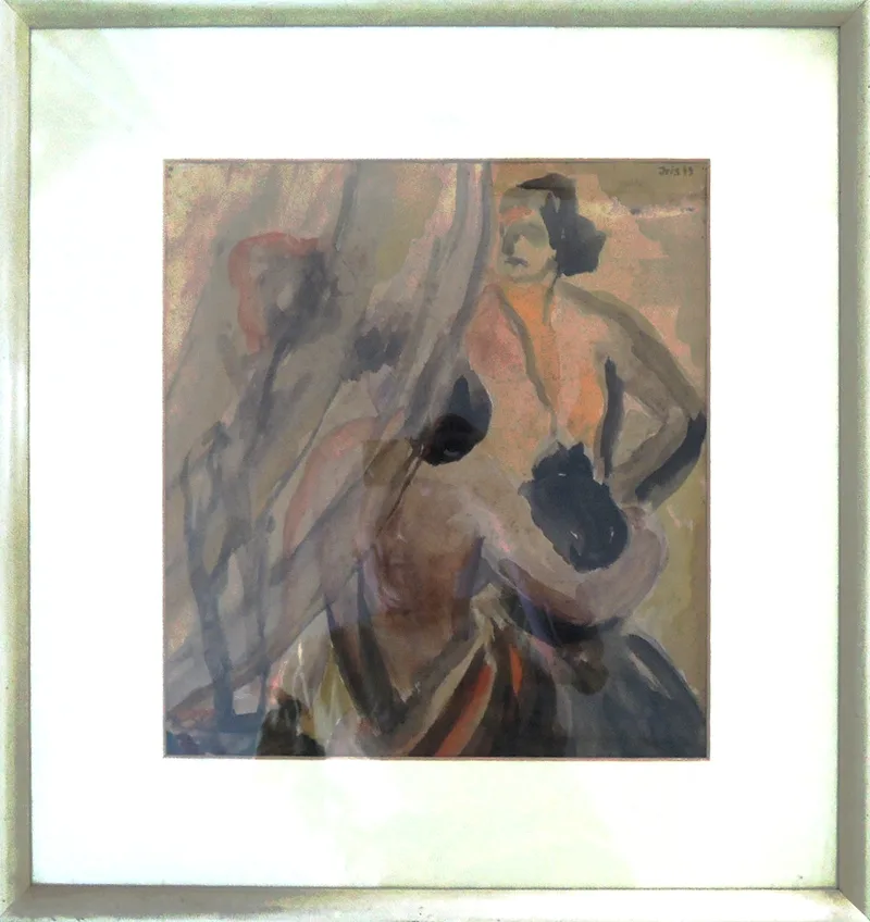 Iris Siegfried-Seiffert, Liebespaar natürlich anders…, Aquarell, verso