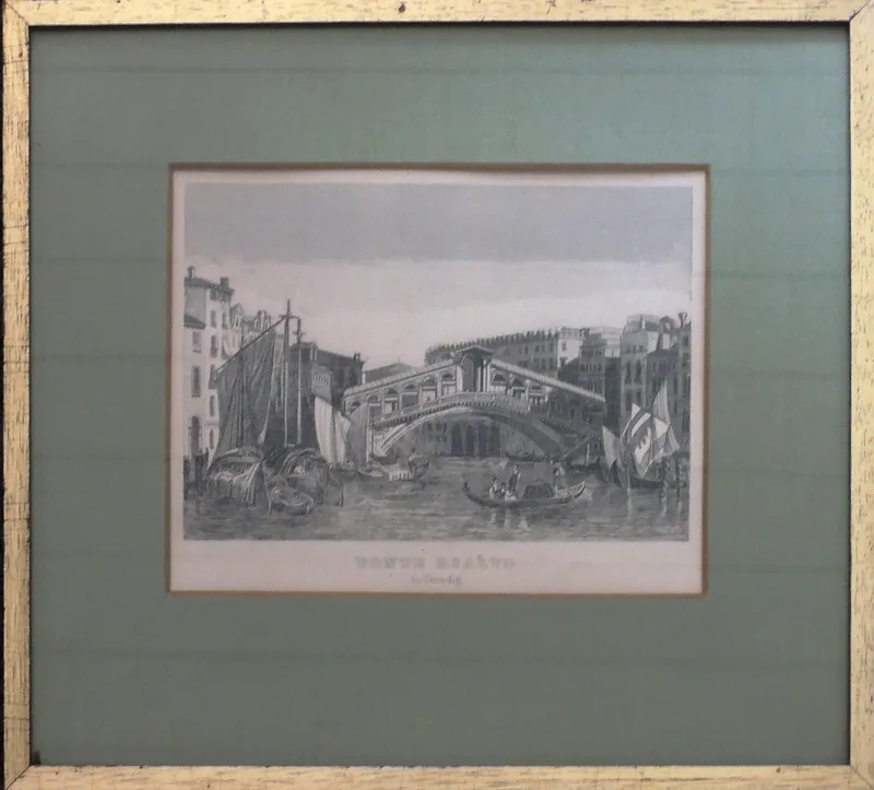 Unbekannt, Ponte Rialto in Venedig, Kunstdruck