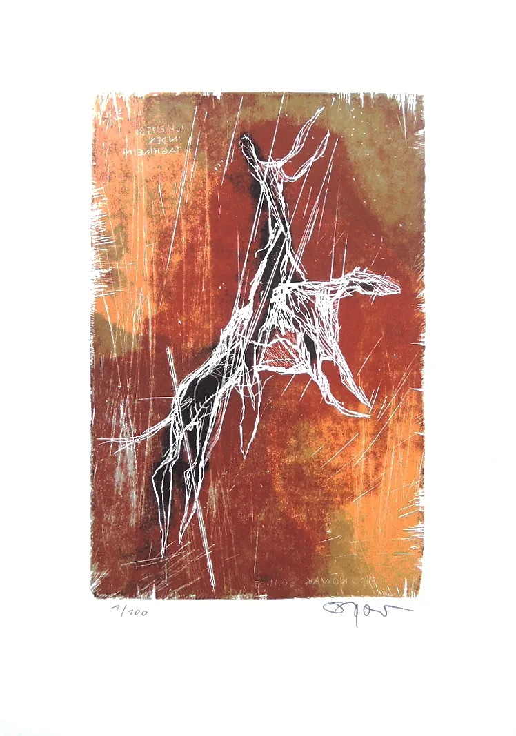 Fred Nowak, Ich ritt so in den Tag hinein, Reiter 1, Lithographie