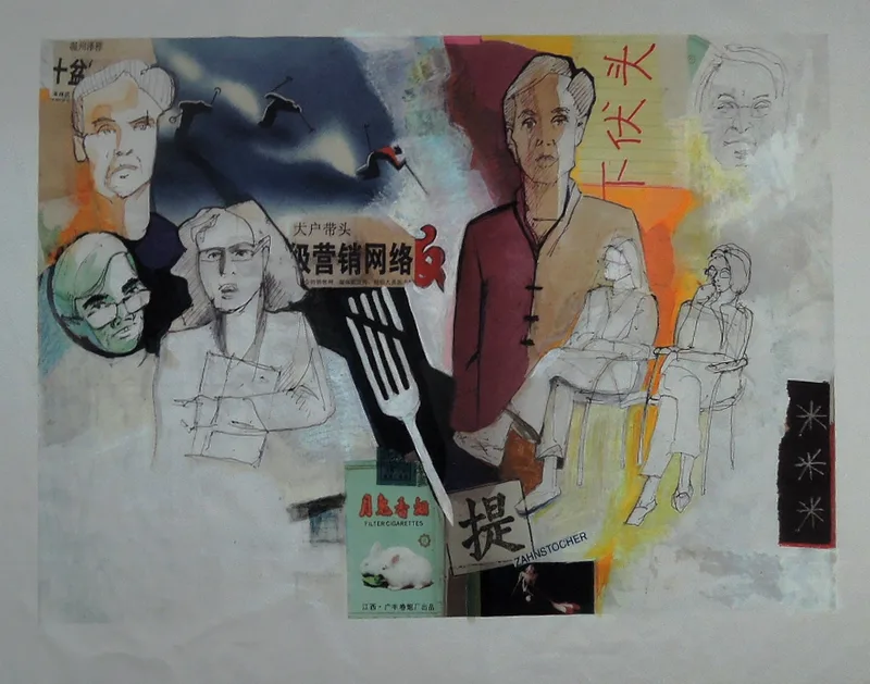 Stephan Pfeffer, Three fork, C-Print und Acryl auf Textil