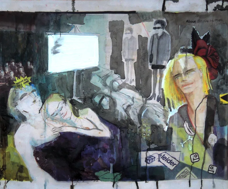 Stephan Pfeffer, About Being Human, C-Print und Acryl auf Textil