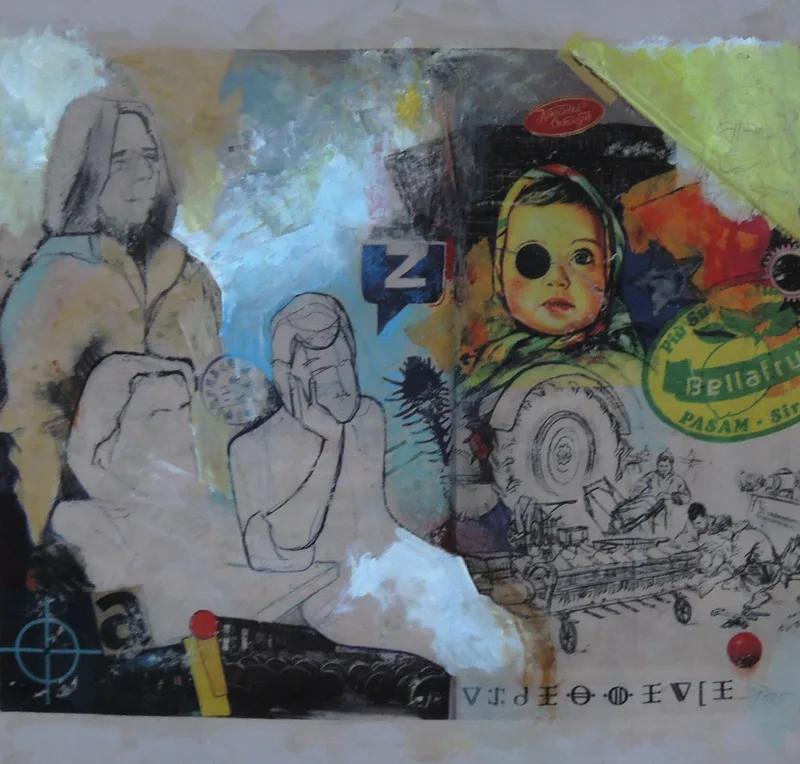 Stephan Pfeffer, Golden Triangle, C-Print und Acryl auf Textil