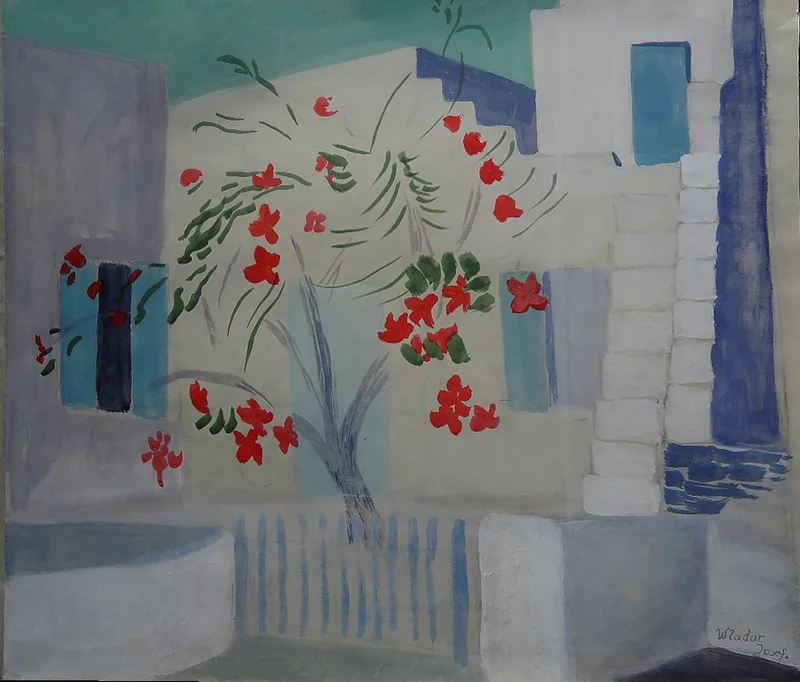 Josef O. Wladar, Architekturszene, Watercolour on paper undated