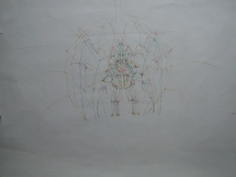 Monogrammist B.M., Ein Wächter, Tusche mehrfarbig originalsigniert B.M. 1970
