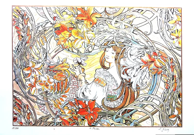 Lieselotte Gluth, Nach Mucha, Kunstdruck