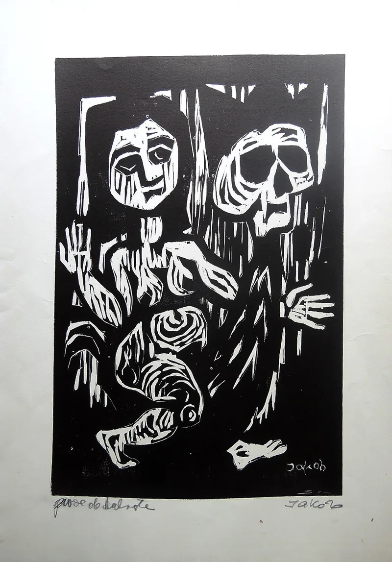 Jakob, Totentanz, Holzschnitt
