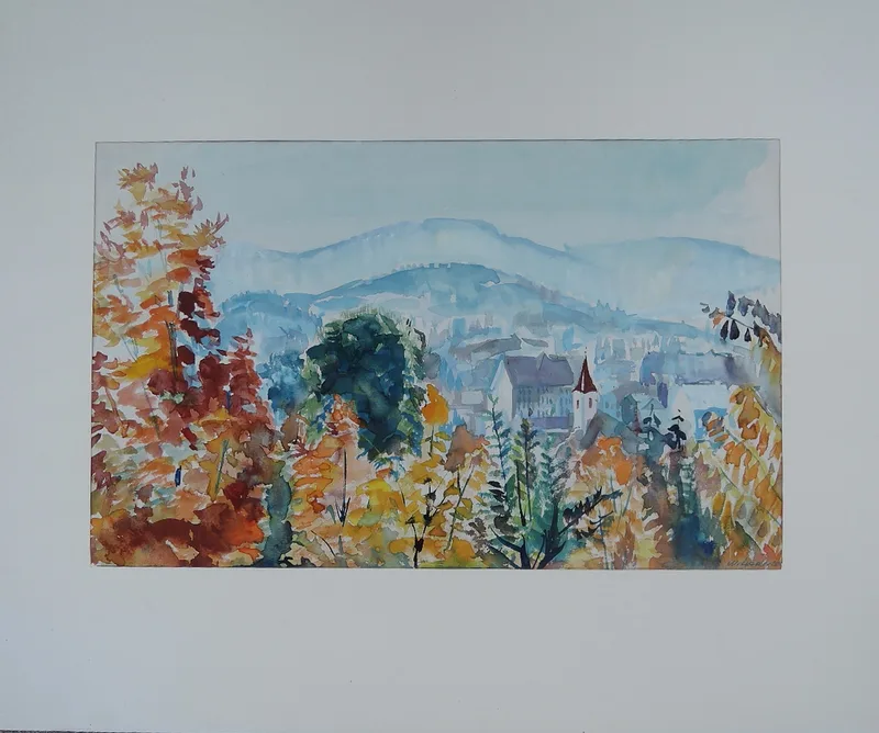 Walter HARNISCH (1906-1988), Lainz vom Küniglberg, Aquarell 1962 betitelt originalsigniert