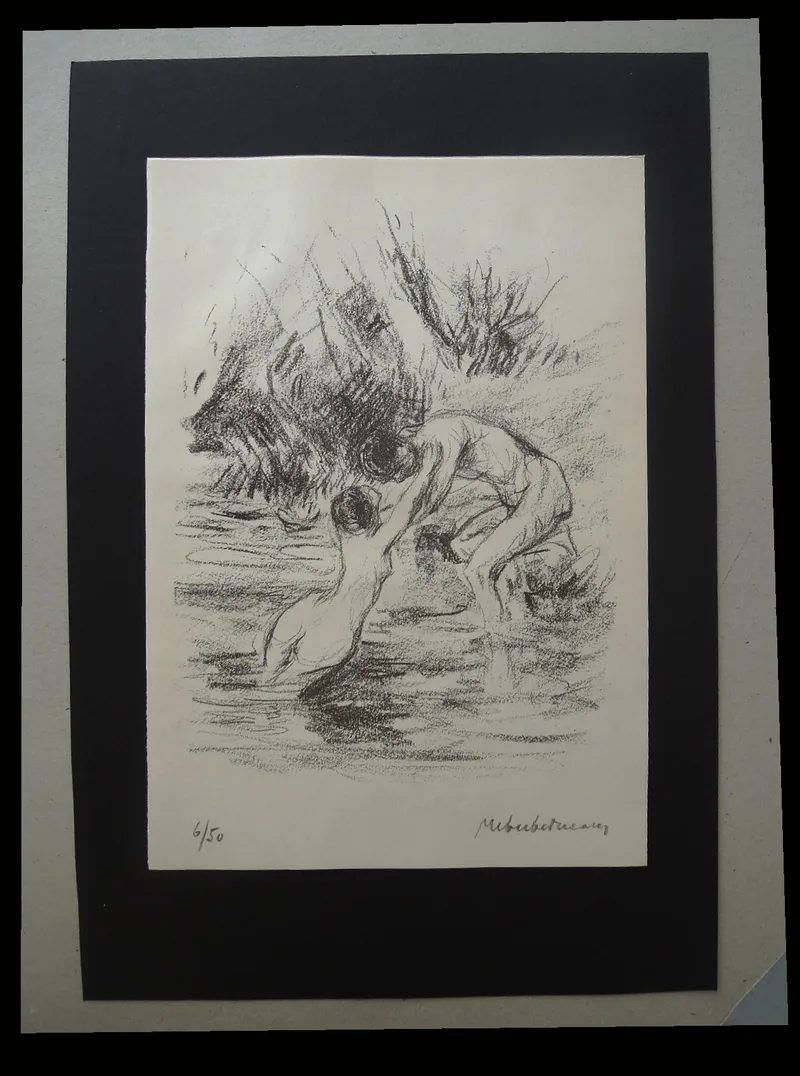 Max Liebermann, Badendes Paar, Kunstdruck