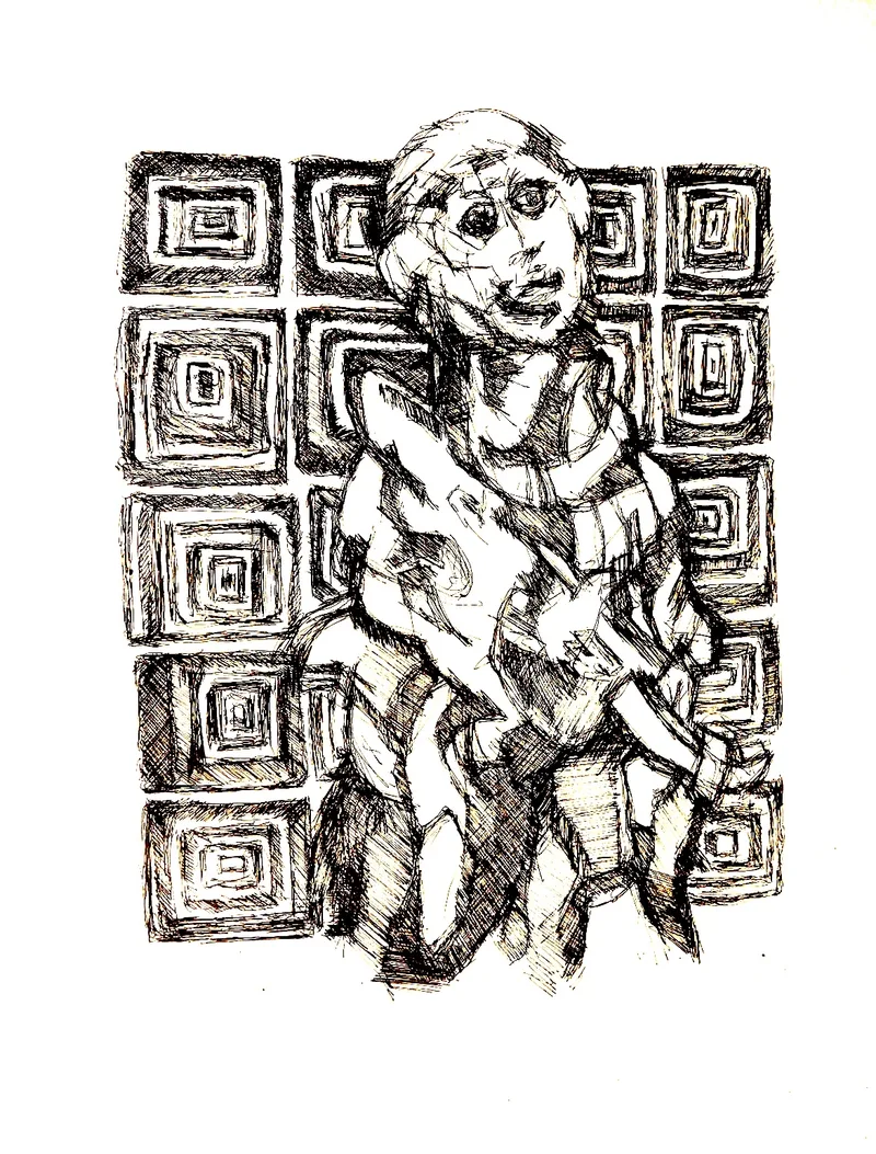 Patrick Mougeot, Ohne Titel 2, verso signiert, Tinte auf Papier