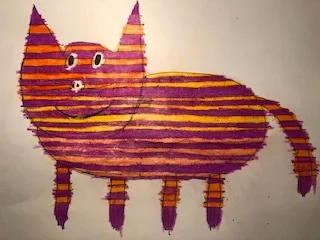 Jakob Ludwig Kraus, Katze, Mixed media