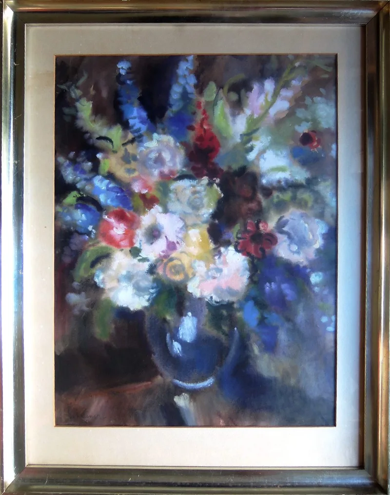 Rudolf Buchner, Blumenstück, Aquarell auf Papier