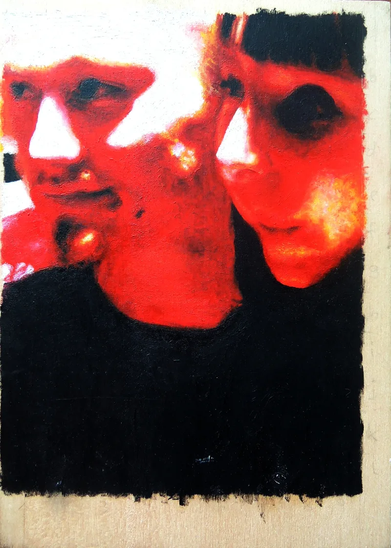 Franz Braun, Victor und Alena, Öl auf Holz