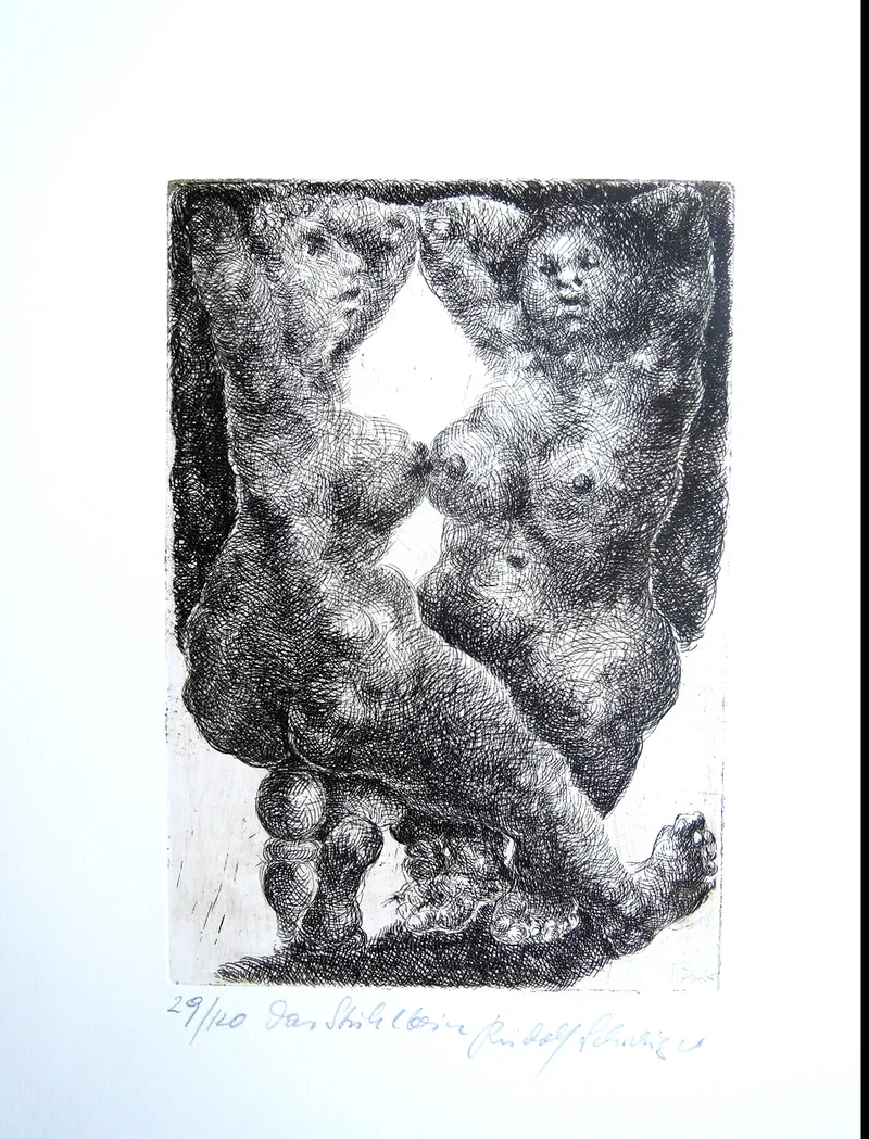 Rudolf Schweiger, Das Stuhlbein, Radierung, o