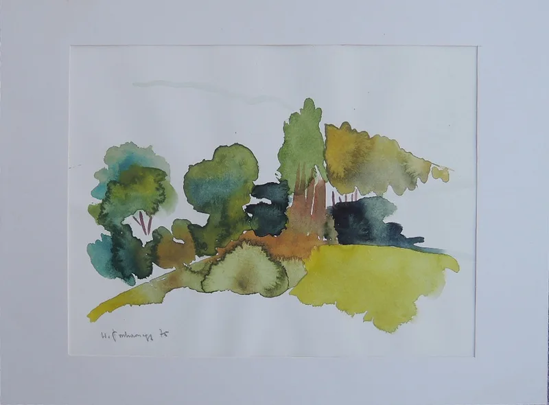 Immerland, Passepartout, rückseitig betitelt, signiert, datiert 4/21, gerahmt