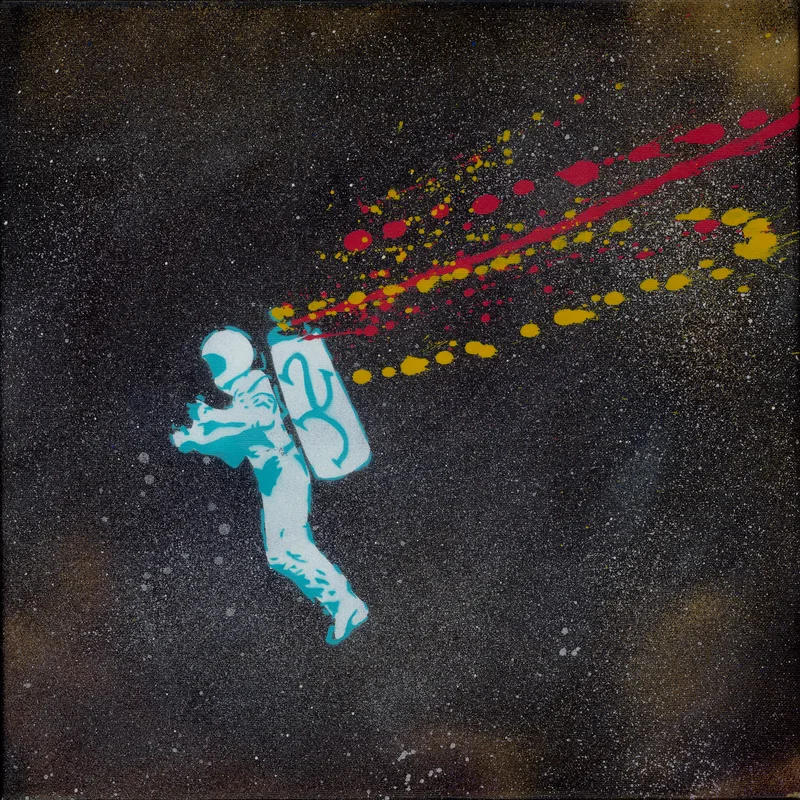 Sebastian Nowak, I want my Planet…, Spray auf Leinwand