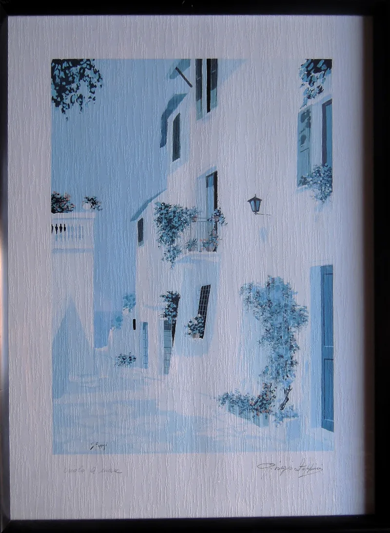 Zuppini, Vicolo a mare/ Die Gasse zum Meer, Kunstdruck originalsigniert