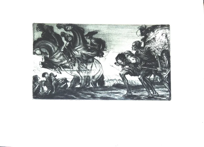 Alois Kolb, Nebelreiter, Etching, Österr. Staatsdruckerei 1926