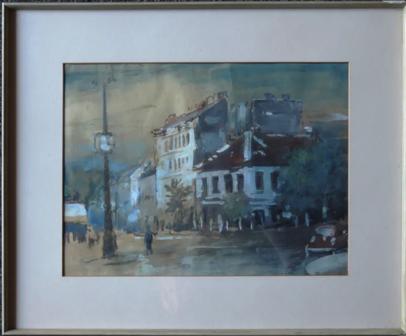 Viktor Pipal, Philadelphiabrücke Wien 12, Aquarell auf Papier