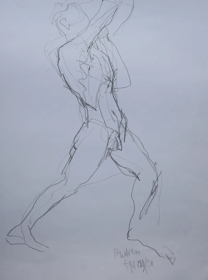 Fritz Miedler, Männlicher Akt Andreas III, Chalk