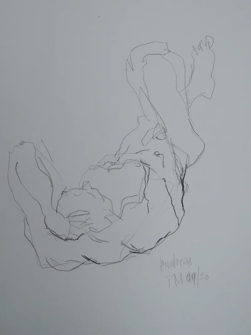 Fritz Miedler, Männlicher Akt Andreas IV, Chalk