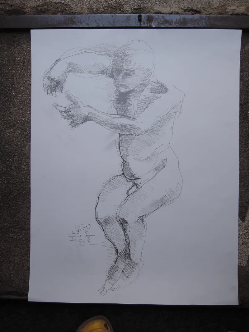 Fritz Miedler, Männlicher Akt Robert, Chalk