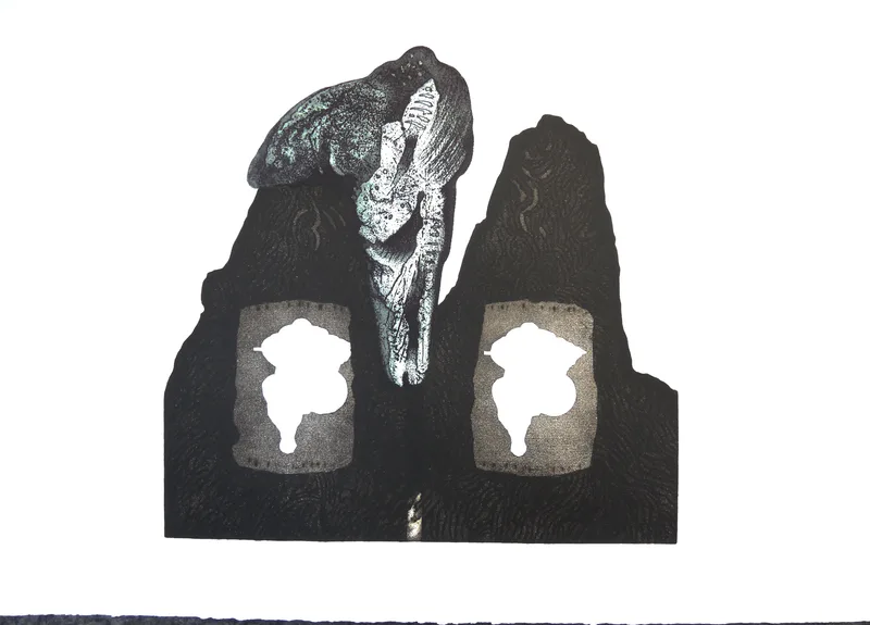 Heinrich Heuer, Montage, Radierung