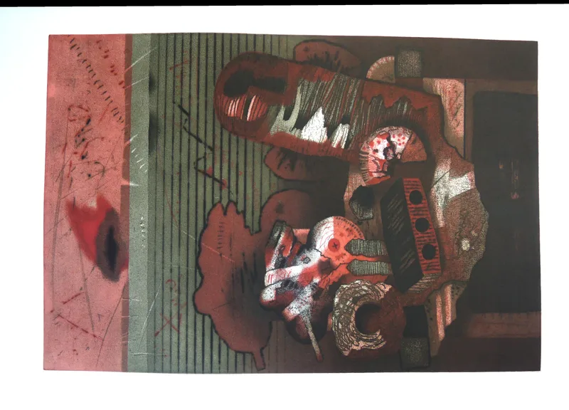Heinrich Heuer, Motiv II, Radierung