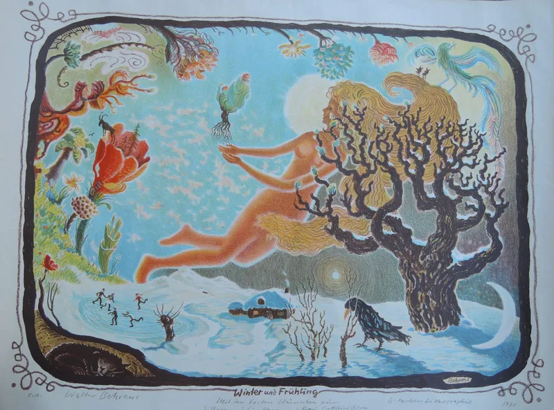 Walter Behrens, Winter und Frühling, 6-Farbenlitho