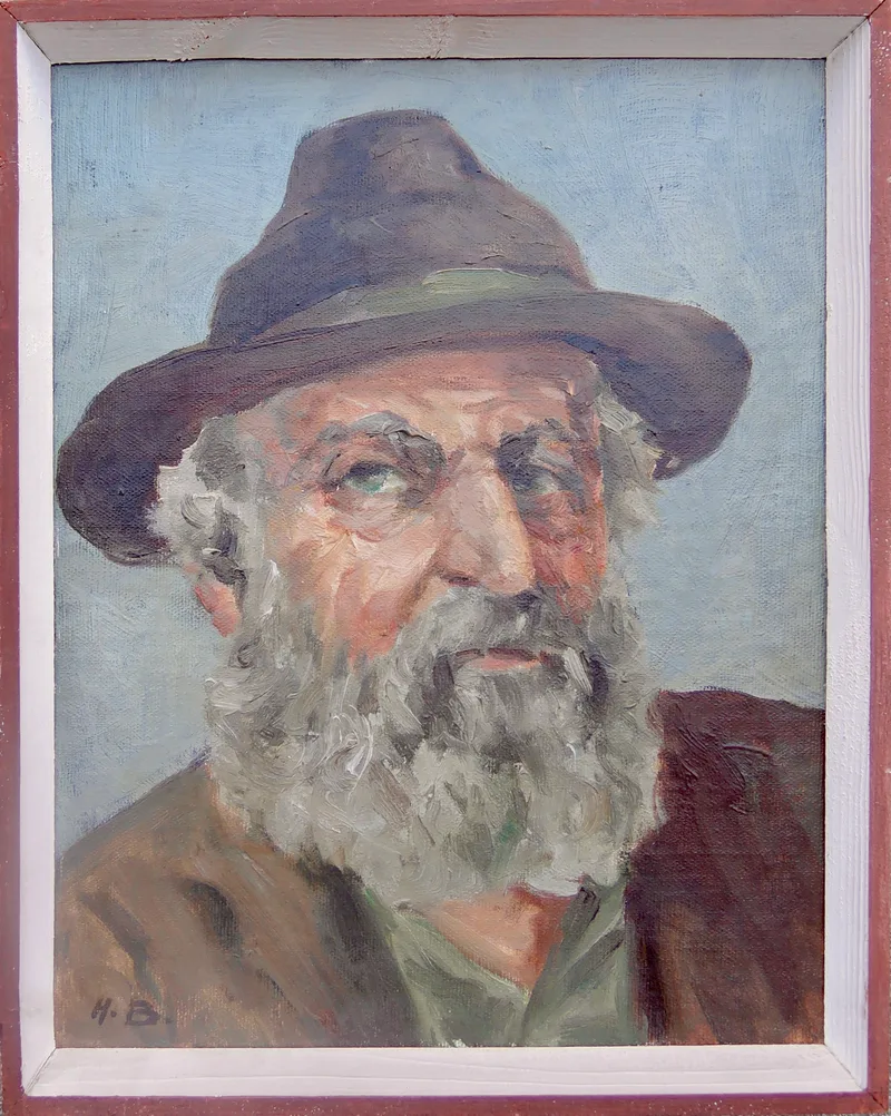 Hans Barma, Männliches Portrait, Öl auf Platte