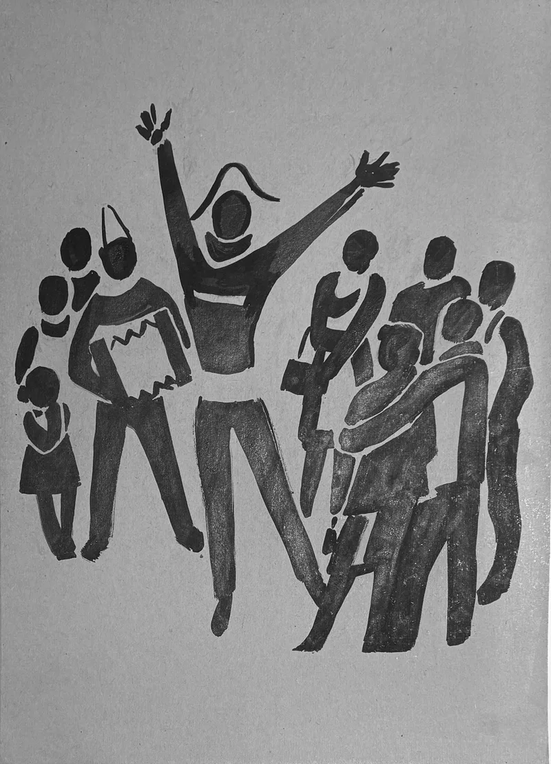 Monochrammist W.H., Musik und Tanz, Tusche auf Karton