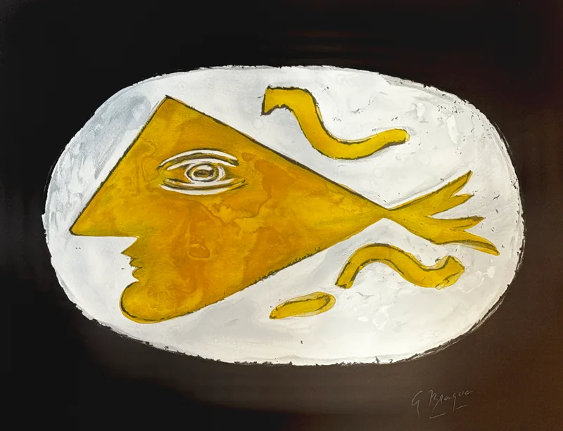 George Braque, Poisson dore, Kunstdruck plattensigniert