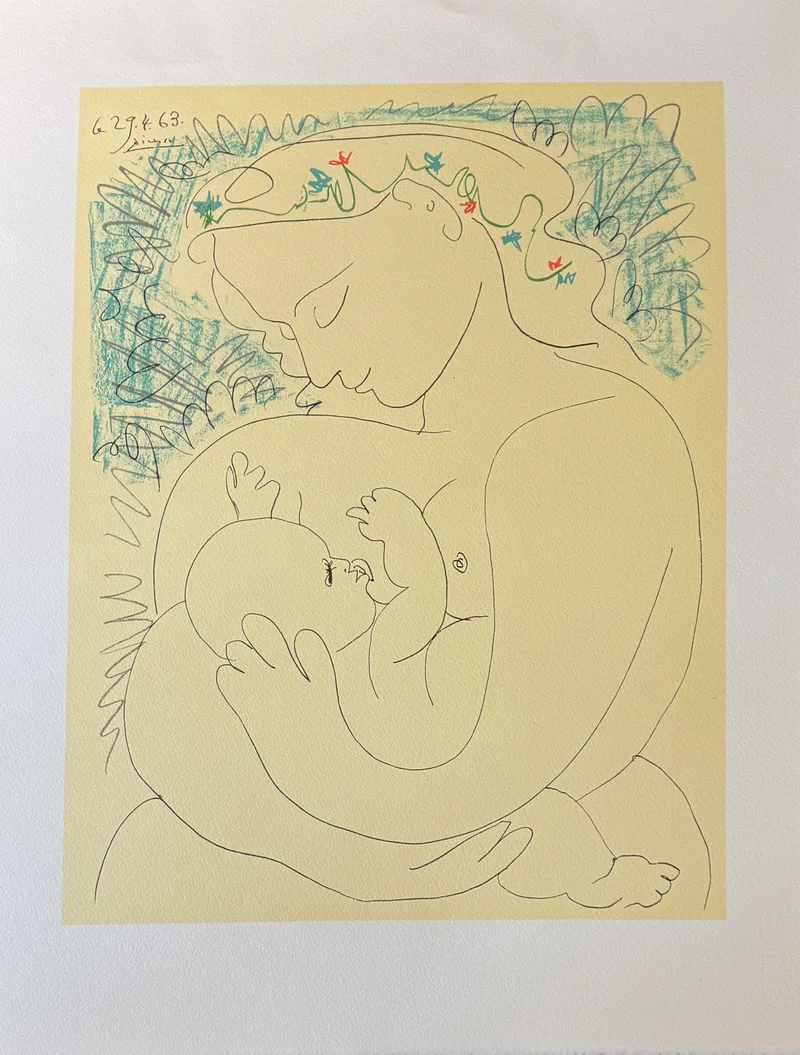 Pablo Picasso, D´apres Maternite, Kunstdruck plattensigniert