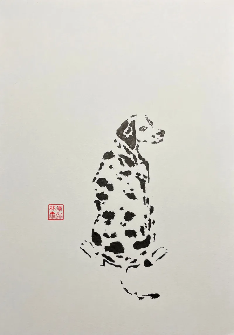 Lín Lánxīn, Dalmatiner, Chinesische Tusche auf Papier