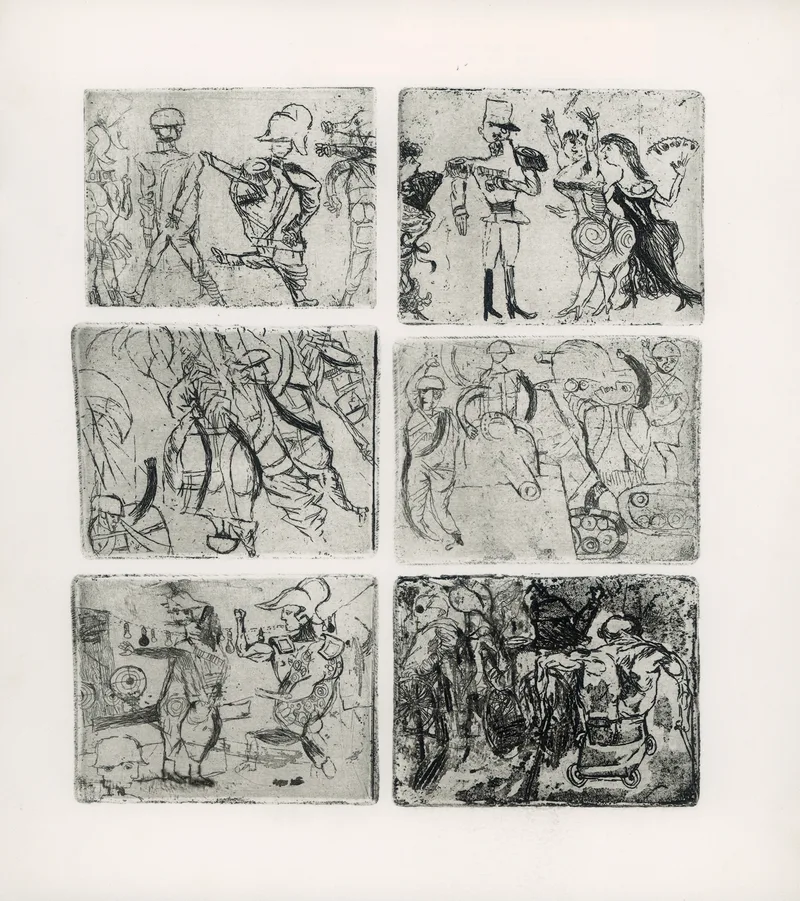 Georg Eisler, Frühe Radierungen, 6 etchings