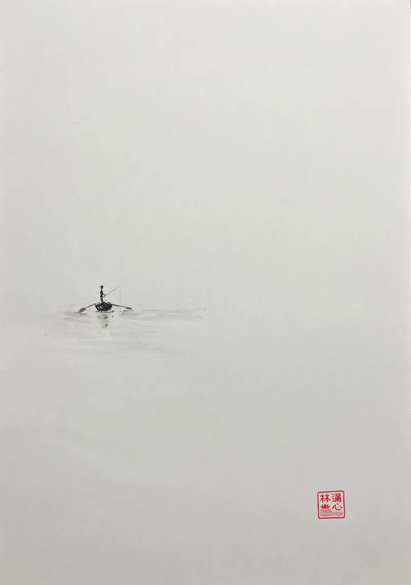 Lín Lánxīn, Fischen, Chinesische Tusche auf Papier