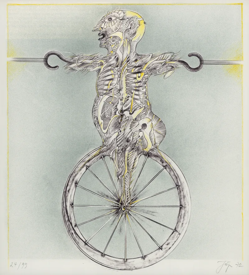 Bernhard Jäger, o.T. Röntgenbild, Farblithographie