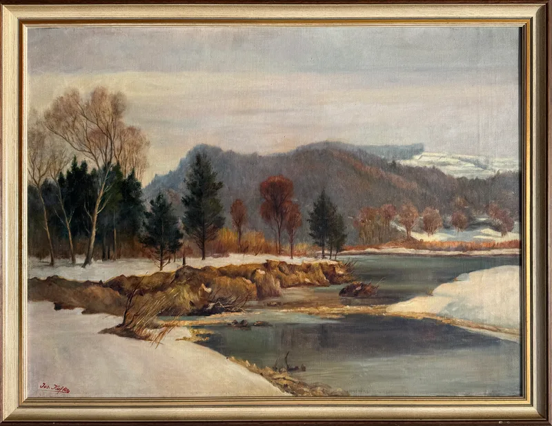 Josef Kafka, Winterlandschaft, Oil on canvas