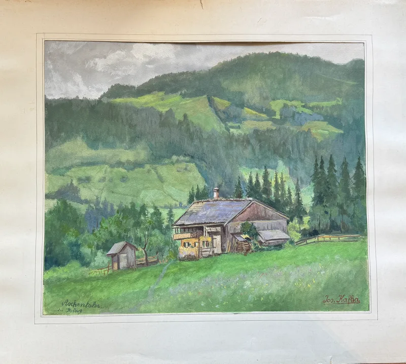 Josef Kafka, Aschentaler in Going (Salzburg), Watercolour on paper